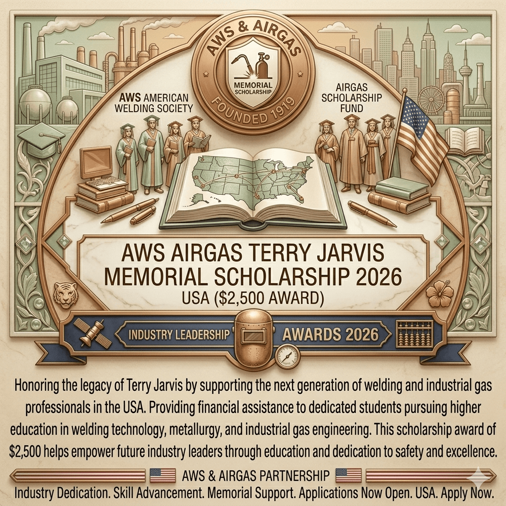 AWS Airgas Terry Jarvis Memorial Scholarship 2026 USA Application Guide Welding Engineering