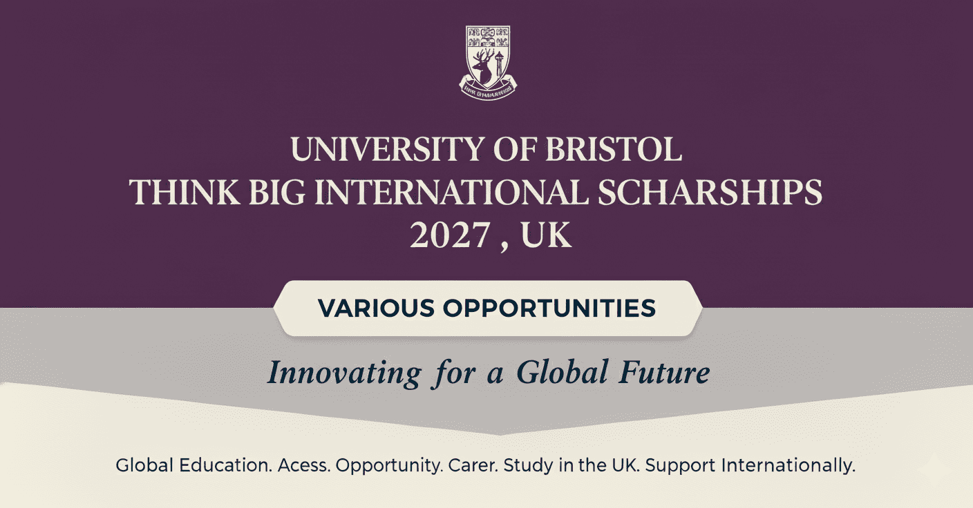 University of Bristol Think Big International Scholarships 2027 UK.