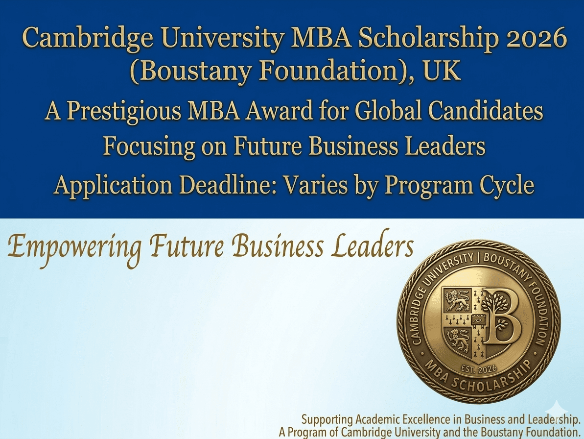 Cambridge Scholarship 2027 Apply Now MBA UK Boustany Foundation Scholarship