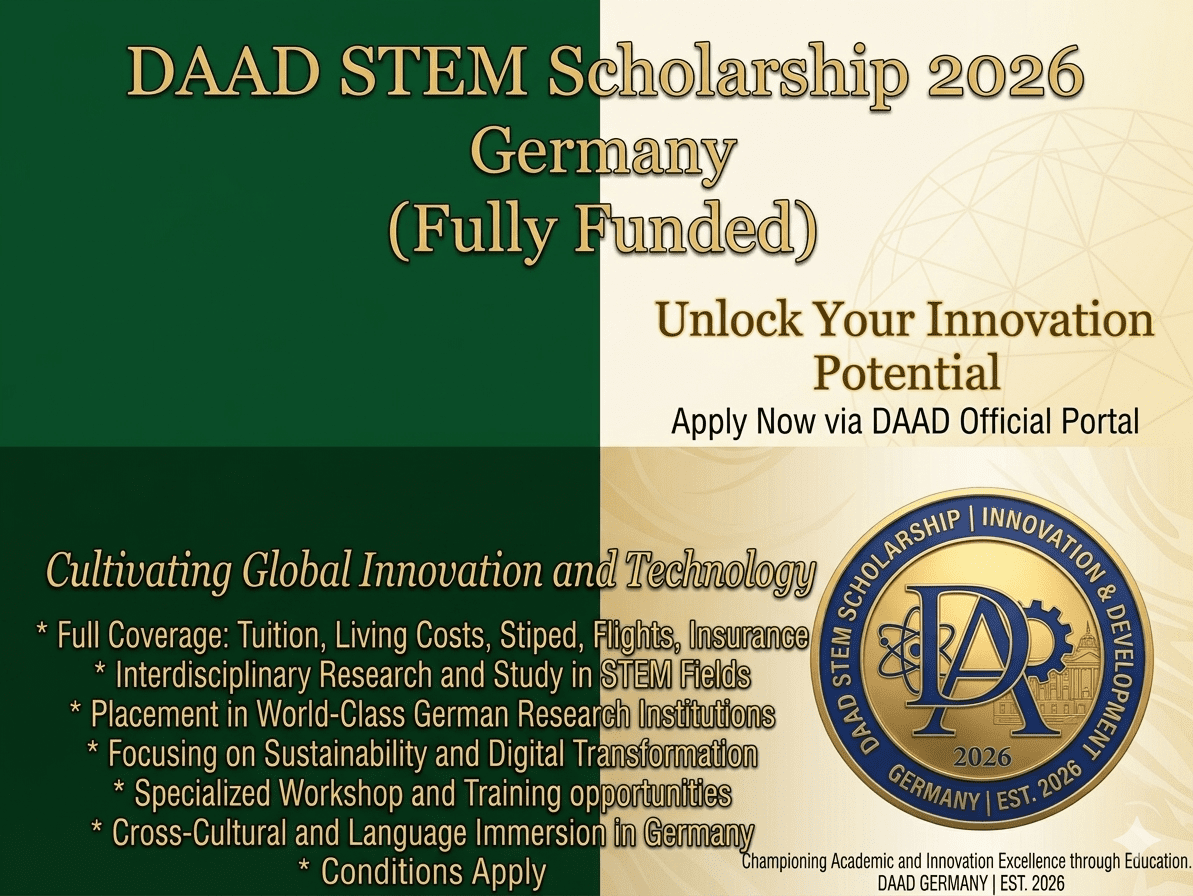 DAAD Scholarship 2026 Apply Now Fully Funded STEM Masters and PhD Germany Stipend Increase