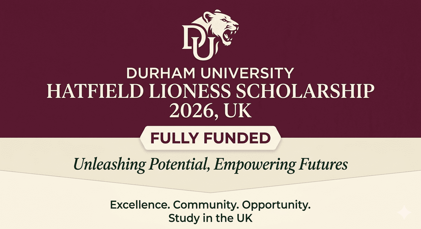 Hatfield Lioness Scholarship 2026: Durham University UK