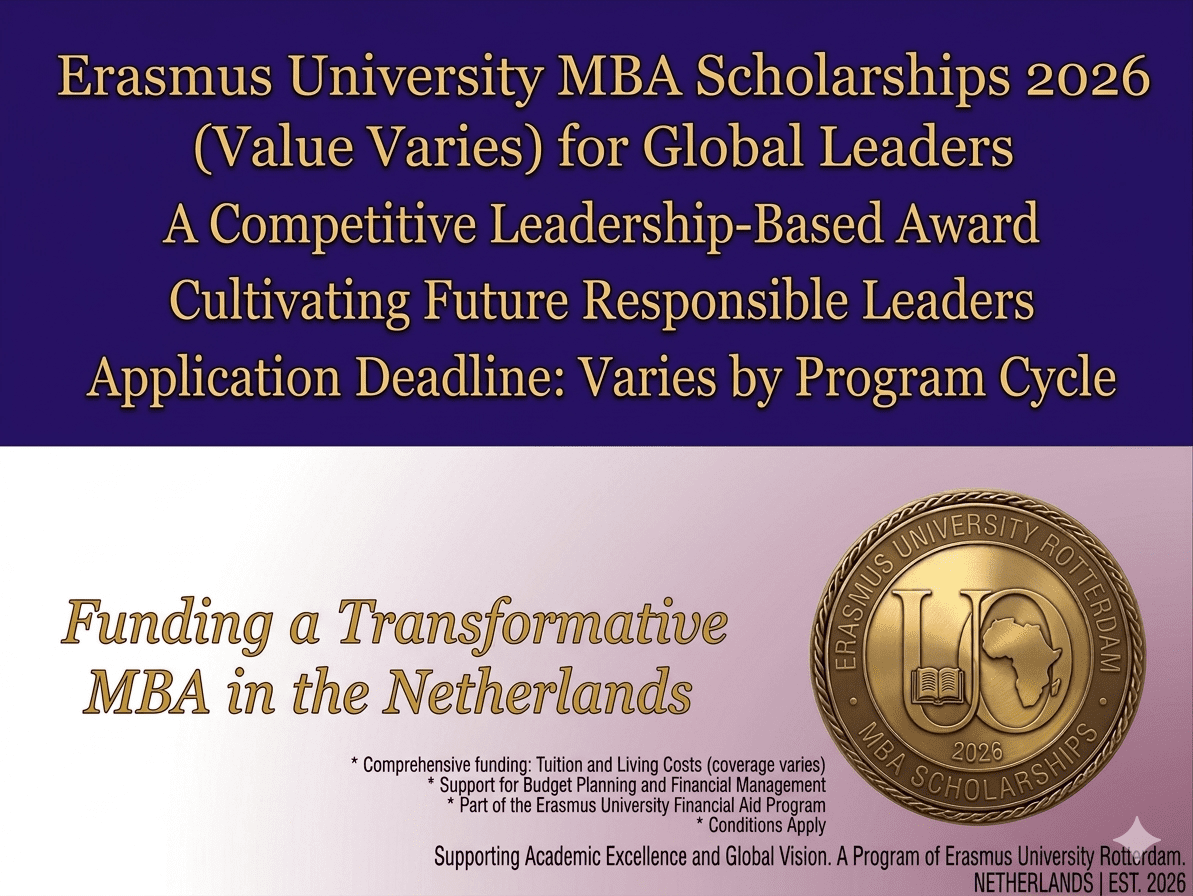 Erasmus Scholarship 2026 Apply Now MBA Netherlands Rotterdam School of Management Tuition Support