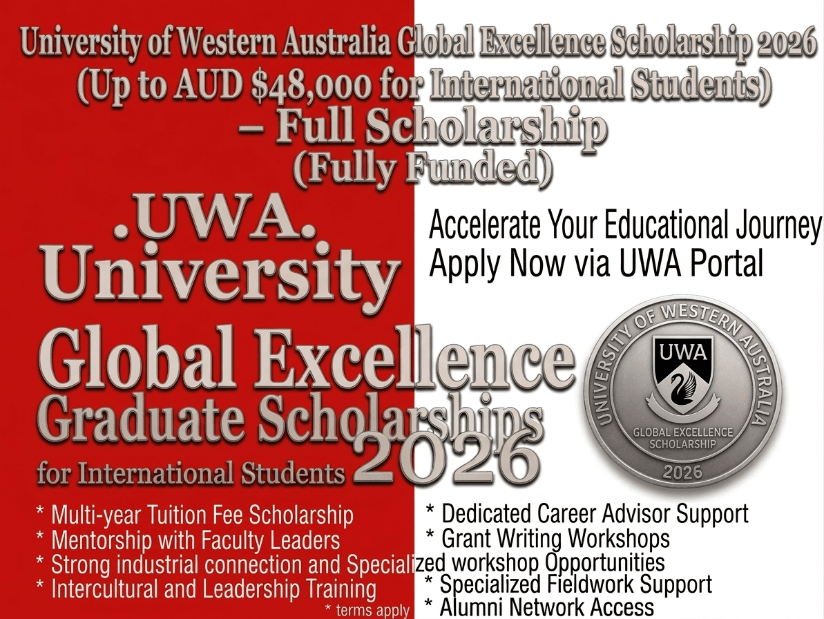 UWA Global Excellence Scholarship 2026 Australia University of Western Australia $48,000 Tuition Fee Reduction