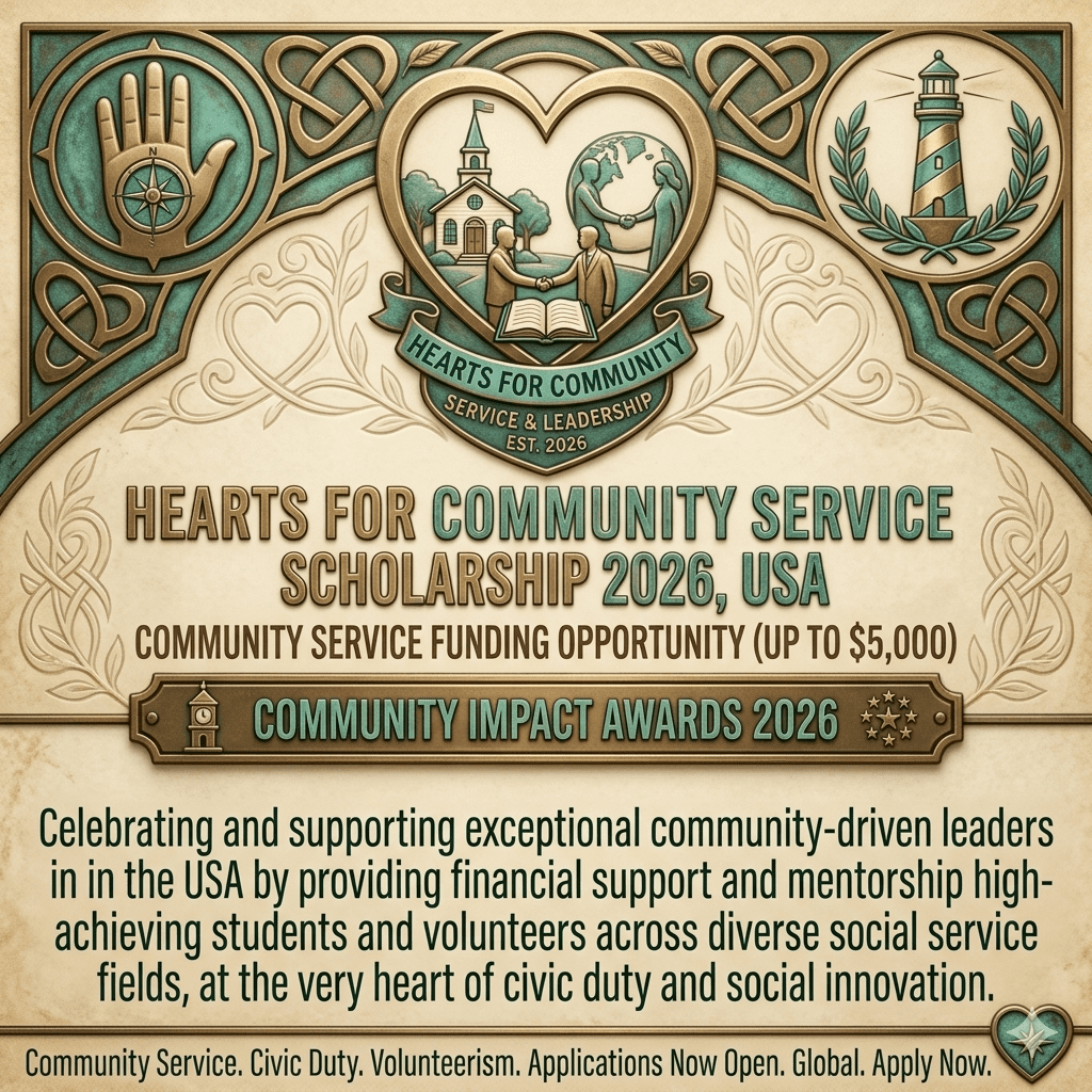 Hearts for Community Service Scholarship 2026 USA $5000 Funding Volunteer Guide
