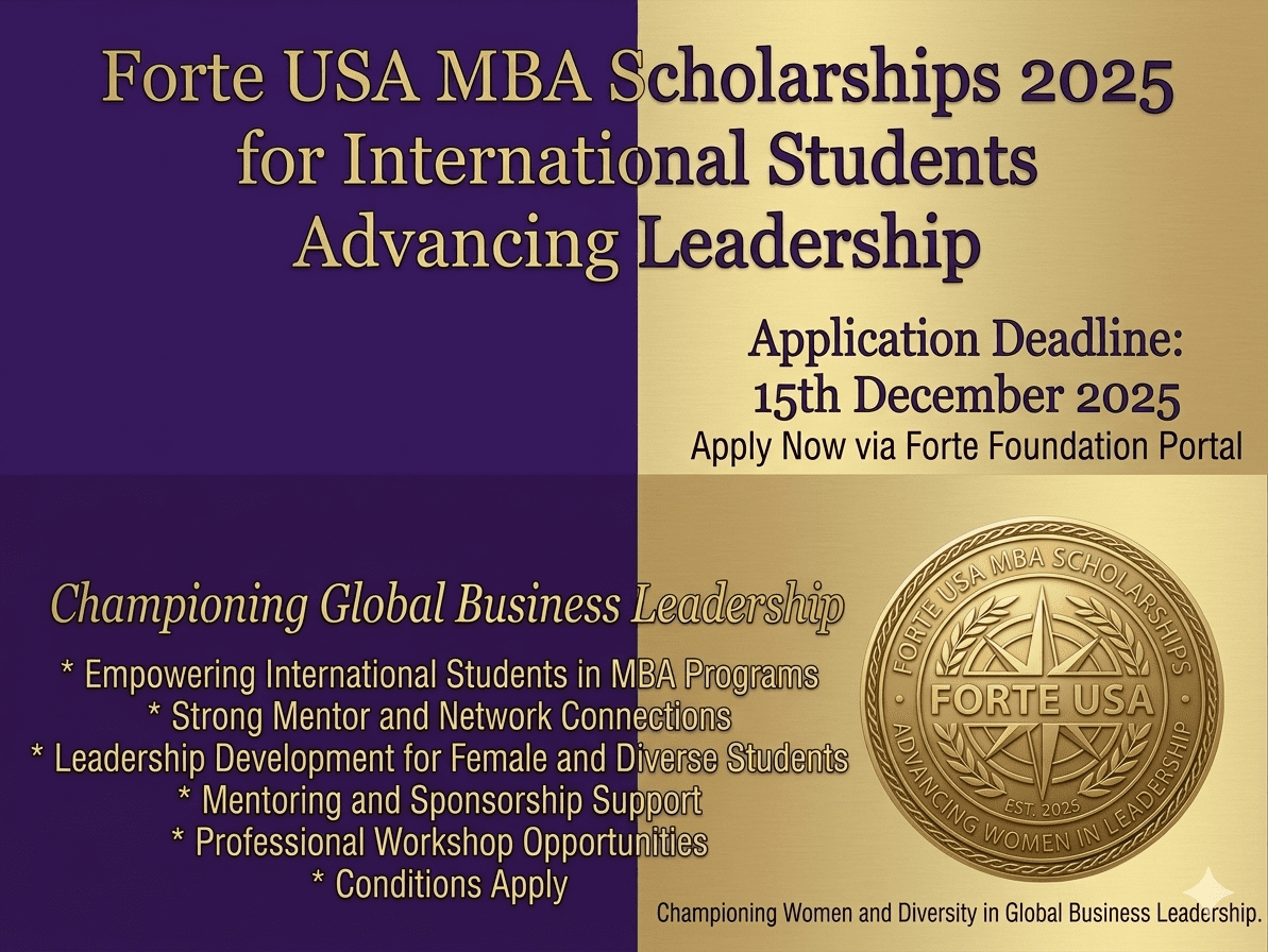 Forte Scholarship 2026 Apply Now MBA Fellowship for Women International Students USA Europe