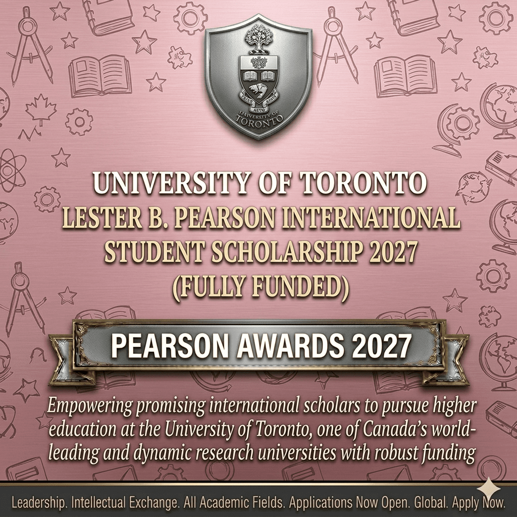 Lester B. Pearson International Student Scholarship 2027 University of Toronto Fully Funded Canada