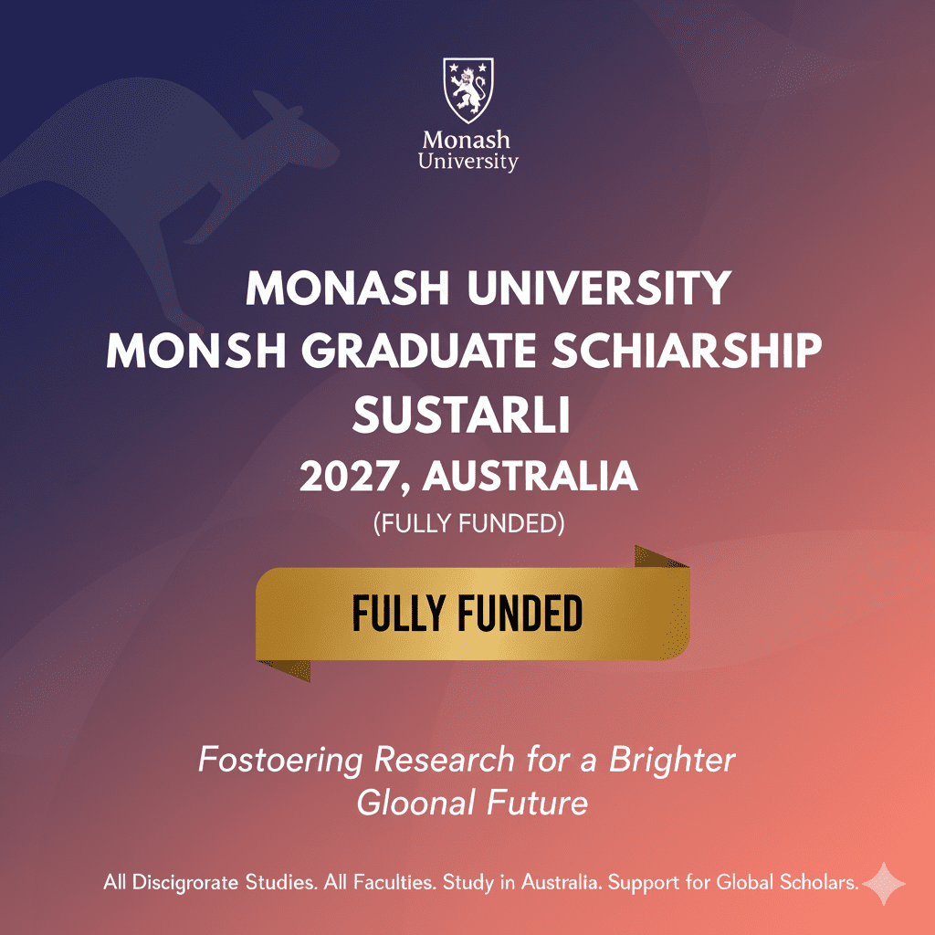 Monash Graduate Scholarship 2027 Australia Fully Funded PhD Research Master's