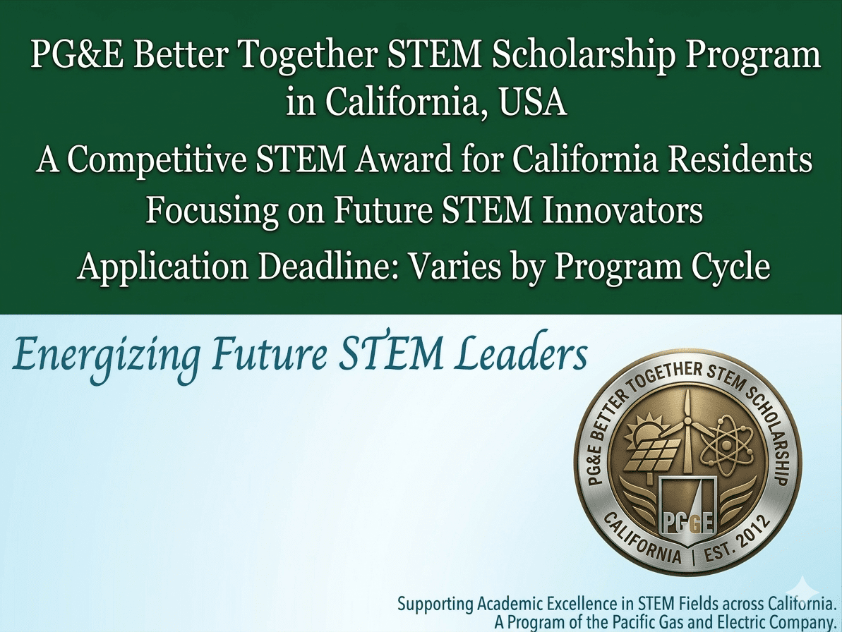 PG&E Scholarship 2027 Apply Now STEM Award California Energy