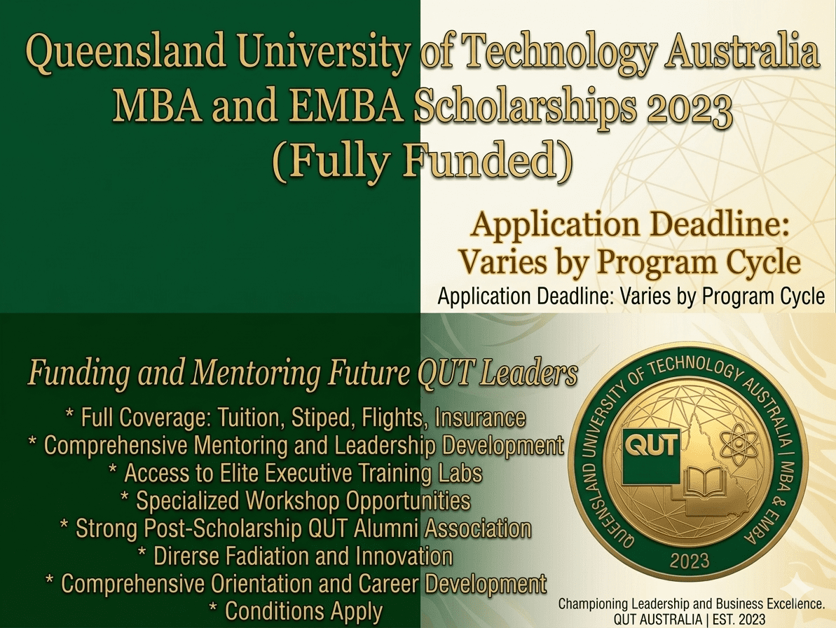 QUT Scholarship 2026 Apply Now MBA and EMBA Queensland University of Technology Australia Tuition Waiver