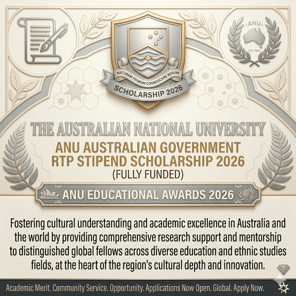 ANU Australian Government RTP Stipend Scholarship 2026 Fully Funded PhD Guide