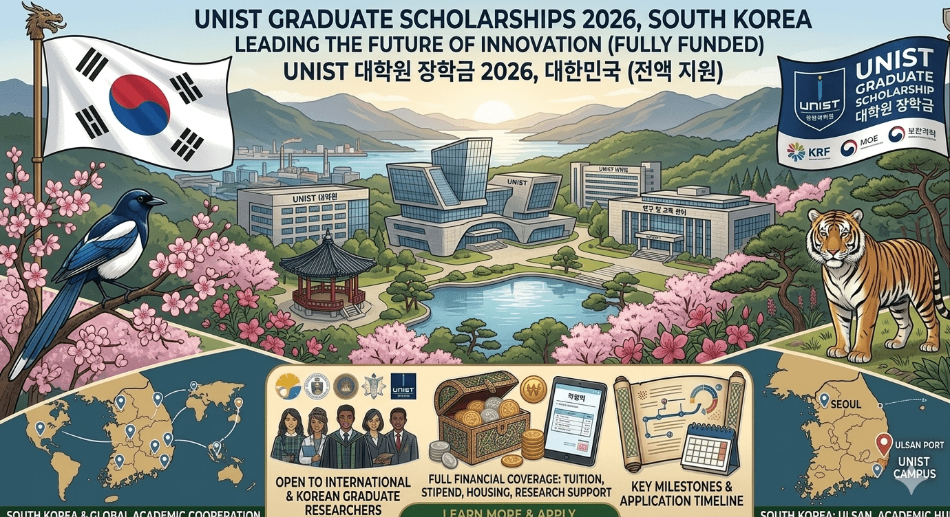 UNIST Scholarship 2026 Scholarship Fully Funded Study South Korea