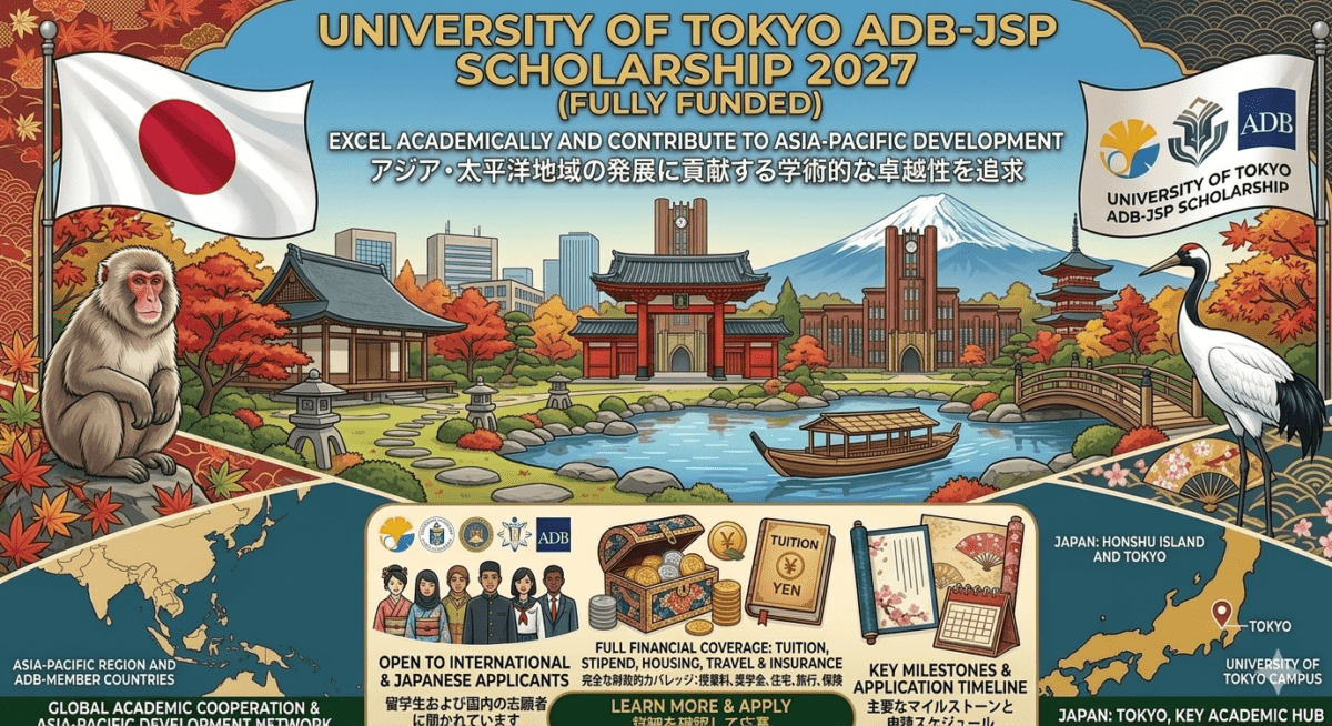 ADB-JSP Scholarship University of Tokyo 2027 Japan Fully Funded