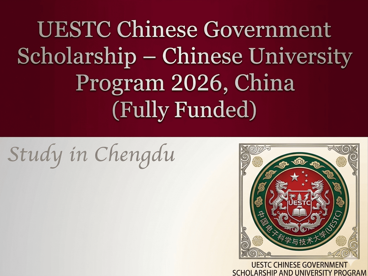 UESTC CSC 2026 Scholarship Fully Funded Study China University of Electronic Science and Technology