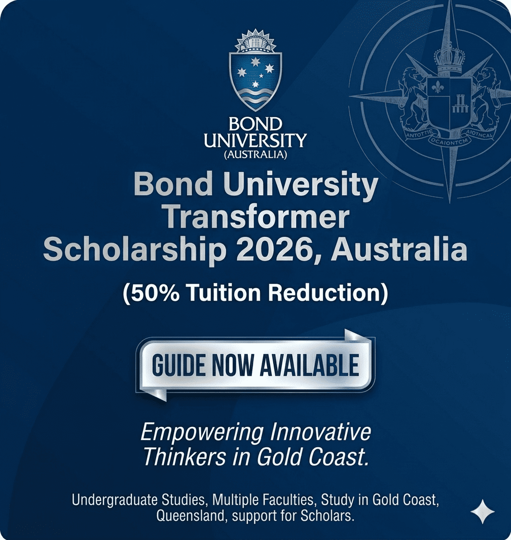Bond University Transformer Scholarship 2026 Australia 50% Tuition Fee Reduction Entrepreneurship