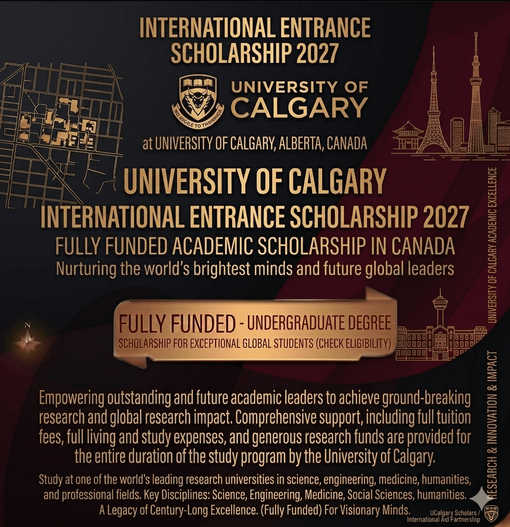 Calgary Scholarship 2027 Scholarship Fully Funded Study Canada University of Calgary International Entrance