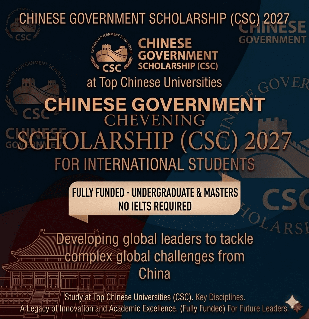 CSC Scholarship 2027 Scholarship Fully Funded Study China No IELTS
