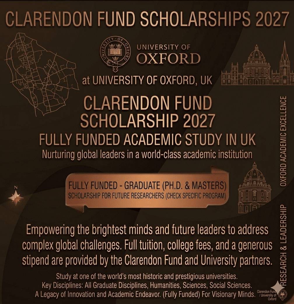 Oxford Scholarship 2027 Scholarship Fully Funded Study UK University of Oxford Clarendon Fund