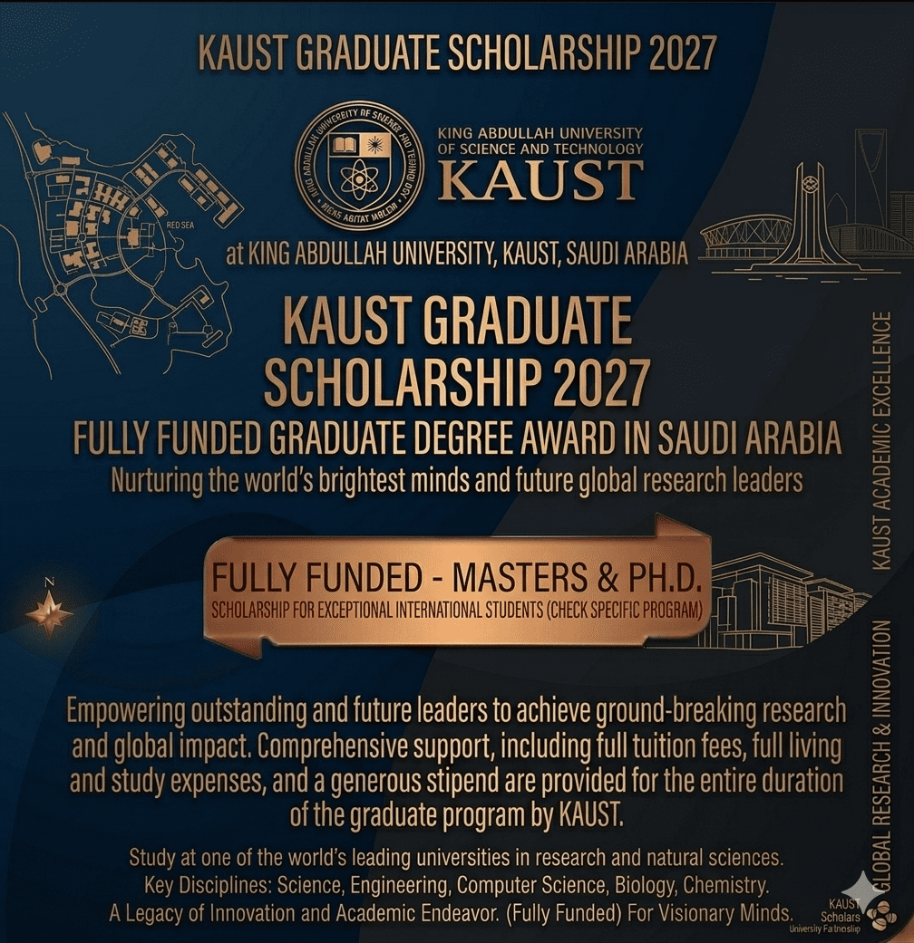 KAUST Scholarship 2027 Scholarship Fully Funded Study Saudi Arabia King Abdullah University