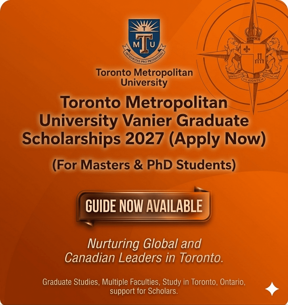 TMU Vanier Scholarships 2027 Canada.