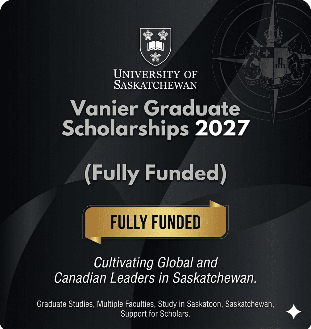 Saskatchewan Vanier Scholarships 2027 Canada.