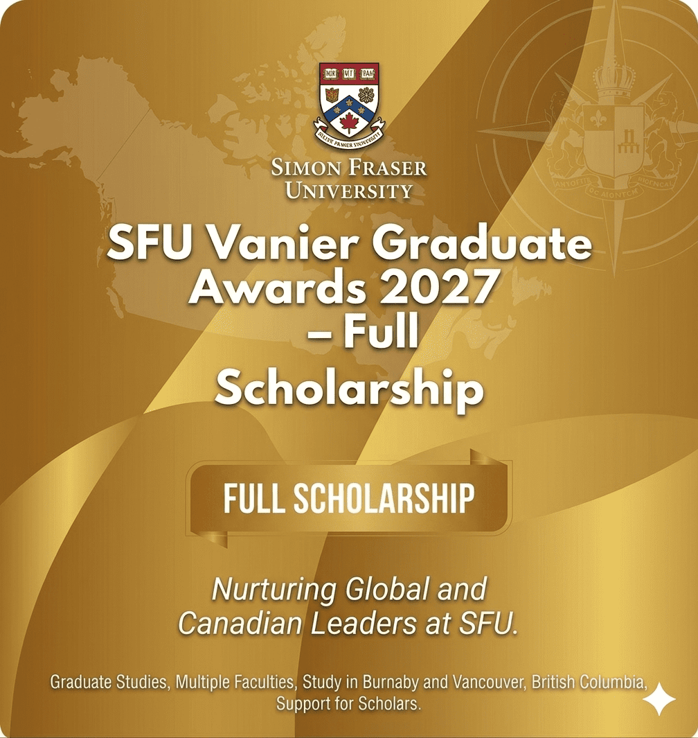 SFU Vanier Graduate Awards 2027 Canada.