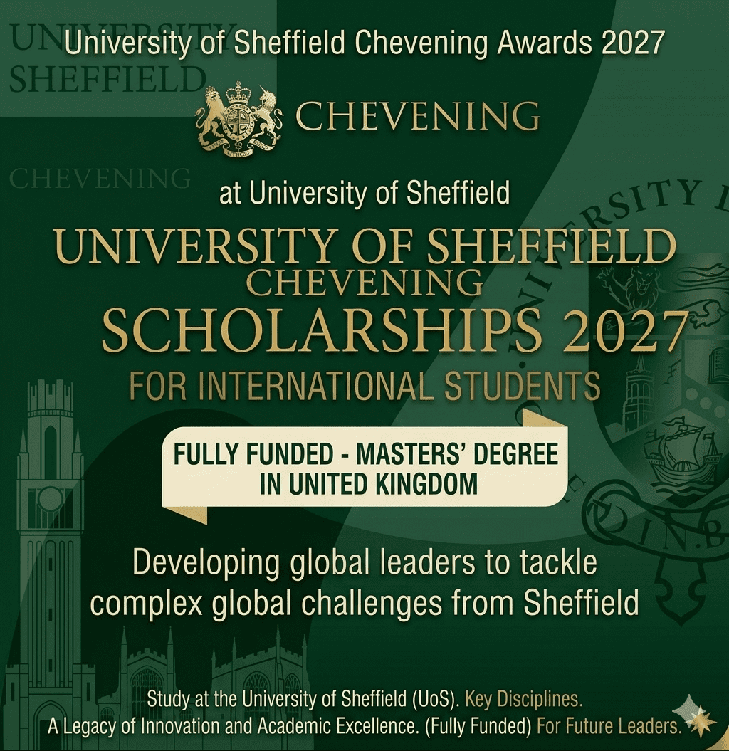 University of Sheffield Chevening Awards 2027 Fully Funded Masters in UK
