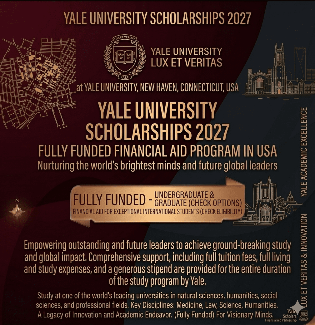 Yale Scholarship 2027 Scholarship Fully Funded Study USA Yale University Ivy League