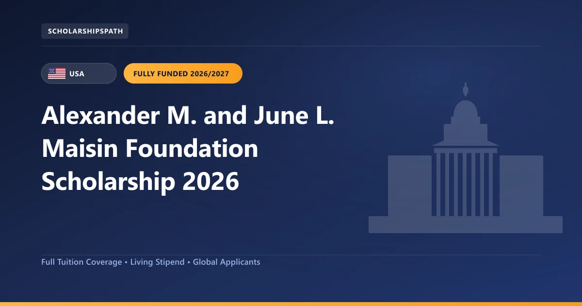 Alexander M. and June L. Maisin Foundation Scholarship 2026 2026 Guide and Eligibility