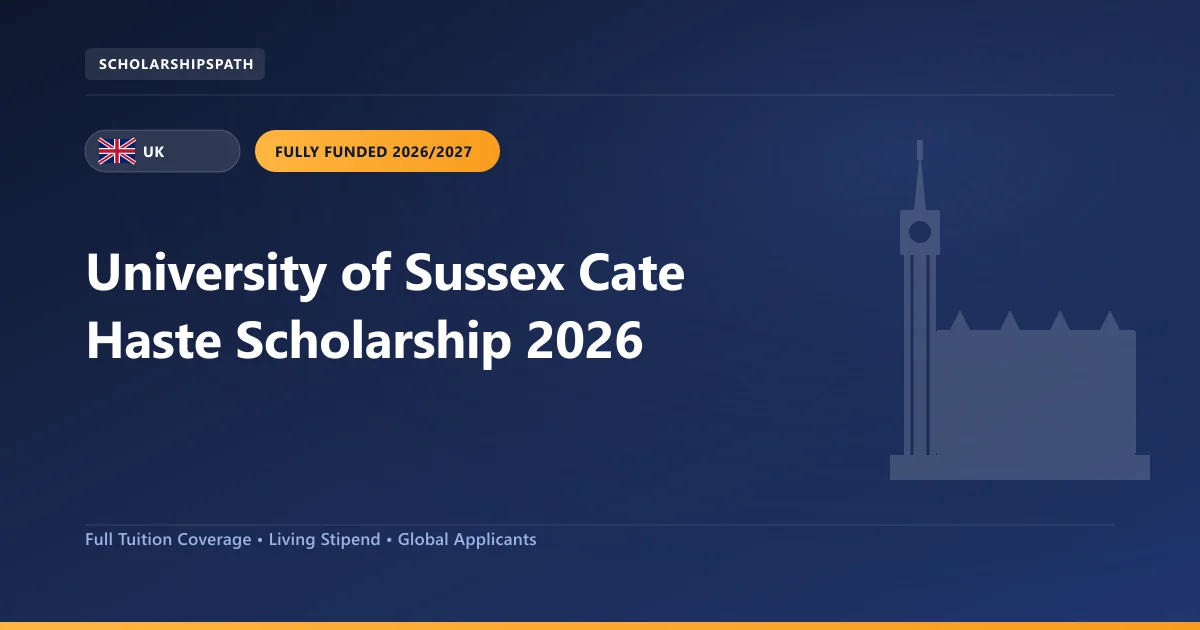 University of Sussex Cate Haste Scholarship 2026 2026 Guide and Eligibility